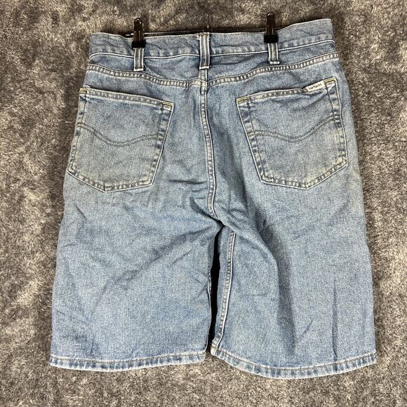 Carhartt Shorts Mens 32 Blue Denim Light Wash 5 Pocket Workwear Zip Fly Classic - Picture 2 of 9